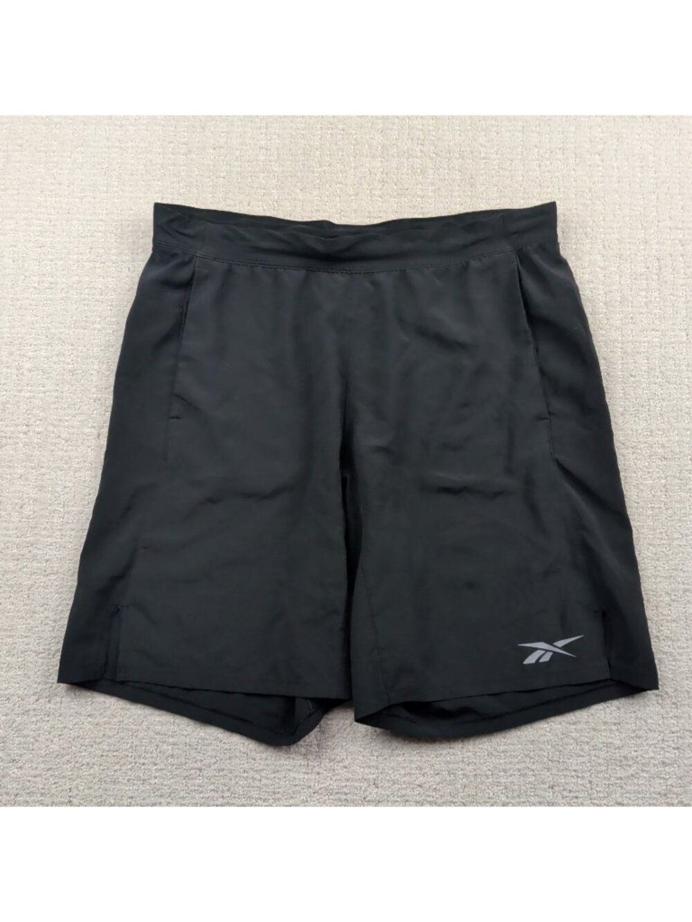 Reebok Speedwick Shorts Mens M Black Elastic Waistband Athleisure Running Gym***